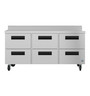 Hoshizaki - Steelheart 72" Worktop Refrigerator w/ 6 Drawers - WR72B-D6