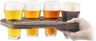 Final Touch - Craft Beer Flight Set with Wood & Slate Serving Board