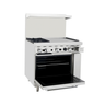 Atosa - 36" Natural Gas Range w/ Open Burners & Right Griddle - AGR-2B24GRNG