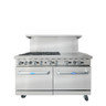 Atosa - 60" Natural Gas Range w/ Open Burners & Right Griddle - AGR-6B24GR-NG