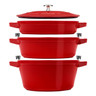 Staub - Stackable Cookware Set Medium 4 PC - Cherry