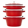 Staub - Stackable Cookware Set Large 4 PC - Cherry