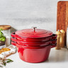 Staub - Stackable Cookware Set Large 4 PC - Cherry
