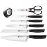 Zwilling - All * Star 7 PC Self Sharpening Knife White Block Set Silver Knives