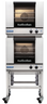 Turbofan - 24" Half Size Sheet Pan Manual Electric Convection Ovens Double Stacked w/ Stand - E23M3/2C