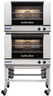 Turbofan - 32" Full Size Sheet Pan Manual Electric Convection Ovens Double Stacked 208V w/ Stand - E27M2/2C