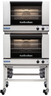 Turbofan - 32" Full Size Sheet Pan Manual Electric Convection Ovens Double Stacked 208V w/ Stand - E27M3/2C