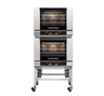 Turbofan - 32" Full Size Sheet Pan Digital Electric Convection Ovens Double Stacked 208V w/ Stand - E28D4/2C