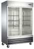 Omcan - 54" Stainless Steel Refrigerator w/ 2 Swing Glass Doors - 51026