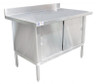 Omcan - 30" x 60" 304 Stainless Steel Knock-Down Worktable w/ Cabinet & Backsplash - 24407