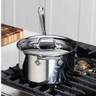 All-Clad - 4 QT D3 Stainless Steel Sauce Pan with Rolled Rim Loop Handle