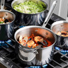 All-Clad - 4 QT D3 Stainless Steel Sauce Pan with Rolled Rim Loop Handle