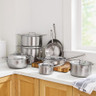 All-Clad - 14 Pc D5 Brushed Stainless Cookware Set, 5-Ply Bonded Cookware, Made in USA