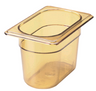 Rubbermaid - 1/9 Size Amber Polycarbonate Food Pan - 4" Deep