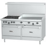 Garland - G-Series 48" Liquid Propane Range w/ 2 Storage Bases, 4 Open Burners & 24" Griddle - G48-4G24SS