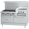 Garland - G-Series 60" Liquid Propane Range w/ 2 Standard Ovens, 6 Open Burners & 24" Raised Griddle/Broiler - G60-6R24RR