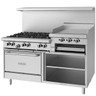 Garland - G-Series 60" Liquid Propane Range w/ 1 Standard Oven, 1 Storage Base, 6 Open Burners & 24" Raised Griddle/Broiler - G60-6R24RS