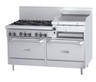 Garland - GF Series 60" Liquid Propane Range w/ 2 Standard Ovens, 6 Open Burners, 24" Raised Griddle/Broiler & Electric Spark Ignition 240V - GFE60-6R24RR