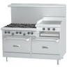 Garland - U Series 60" Natural Gas Range w/ 2 Ovens, 6 Open Burners & 24" Raised Griddle - U60-6R24RR