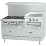 Garland - U Series 60" Natural Gas Range w/ 2 Storage Bases, 6 Open Burners & 24" Raised Griddle - U60-6R24SS