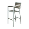 BUM - Marco Silver/Grey Polywood Bar Stool w/ Arms - B-MARCO-516B-PW-GS