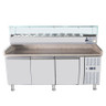 Omcan - 79" Refrigerated Topping Rail w/ Glass Guard - 46680