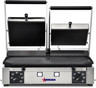 Omcan - Elite Series 10" x 19" Double Panini Grill w/ Ribbed Top & 1/2 Grooved & Smooth Bottom Grill Surface - 11380