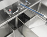 Omcan - 18" x 21" x 14" Two Tub Sink w/ 1.8" Corner Drain & Two Drain Boards - 25269