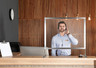 Omcan - 72" x 32.5" Countertop Clear Polycarbonate Screen - 46769