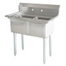 Omcan - 24" x 24" x 14" Two Tub Sink w/ 3.5" Center Drain - 43791