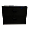 Omcan - 36" Wide Charcoal Black Lateral Legal File Cabinet w/ Two Drawers - 13075