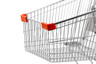 Omcan - Shopping Cart w/ Zinc/Chrome Finish & Red Plastic Handle - 18308