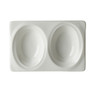Royal Porcelain -1 1/2 oz. White Tyfoon Sauce Dish With 2 Divisions (36 Per Case) - 41145ST1237