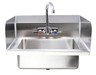 Omcan - Fabricated Hand Sink w/ Side Splashes, Faucet & Drain Basket - 44586