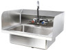 Omcan - Fabricated Hand Sink w/ Side Splashes, Faucet & Drain Basket - 44586