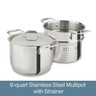 All-Clad - 6QT Stainless Steel Pasta Pot with Insert - E414S664