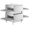 Lincoln - 2500 Series Double Stack Ventless Dual Voltage Digital Impinger Conveyor Oven Package w/ 50" Conveyor & Exit Shelf 208/240V - V2500-2