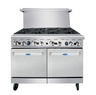 Atosa - 48" Liquid Propane Range w/ 8 Open Burners & 2 Ovens - AGR-8B
