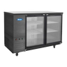 Atosa - 59" Black Shallow Depth Back Bar Cooler w/ 2 Glass Doors - SBB59GGRAUS2