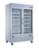 Omcan - 53" White Refrigerator w/ 2 Swing Glass Doors - 52032