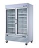 Omcan - 53" White Refrigerator w/ 2 Swing Glass Doors - 52032