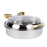 Vollrath - Intrigue 6 Qt Glass Top Round Induction Chafer w/ Brass Trim - 46124