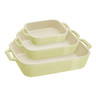 Staub - Macaron Light Green 3 Pc Ceramic Rectangular Baking Dish Set - 1025101