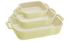 Staub - Macaron Light Green 3 Pc Ceramic Rectangular Baking Dish Set - 1025101