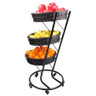 Omcan - 3-Tier Black Display Stand w/ 5 Wheels - 44294