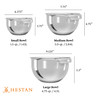 Hestan - 3 PC Stainless Steel Mixing Bowl Set (1.5,3 & 4.75 QT)