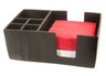 Kenny Mack - 10.25" x 6.5" x 4" Espresso Carved Coffee Break Napkin/Straw Holder - KMK1013ES