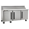 Centerline - Traulsen 72" Stainless Steel Mega Top Prep Table w/ 3 Solid Right Swing Doors - CLPT-7230-SD-RRR