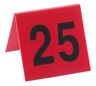 Cal Mil - 3" x 3" Red/Black #1-25 Double-Sided Table Number Tents - 226