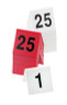 Cal Mil - 3" x 3" Red/Black #51-75 Double-Sided Table Number Tents - 2262